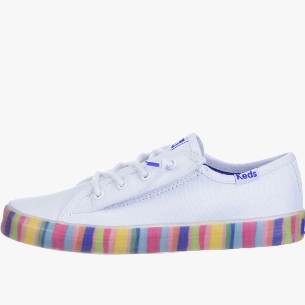 NIB Keds Unisex Kickstart Seasonal White Jr Sneaker, Size 1